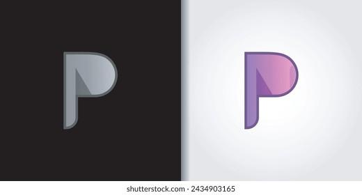 simple modern letter p logo set