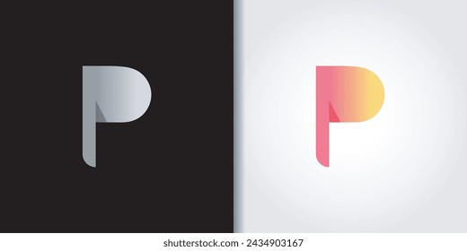 simple modern letter p logo set