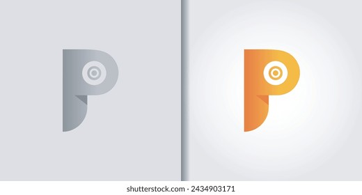 simple modern letter p logo set