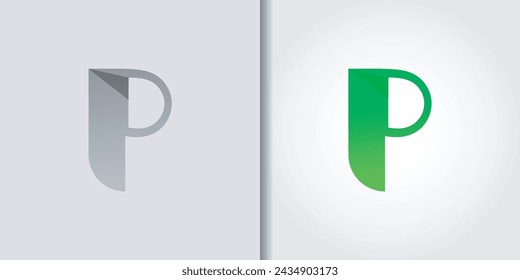 conjunto de logotipo de letra p moderno simple