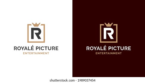 Simple and modern letter R crown logo. Elegant Luxury letter R logo with King, Crown, Royal icon.