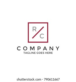 Simple modern letter RC logo template