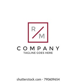 Simple modern letter RM logo template