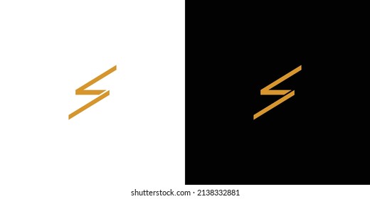 Letra simple y moderna diseño del logotipo de las iniciales S