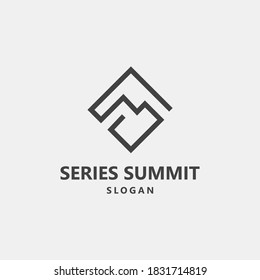 Simple Modern Letter S Mountain Summit Logo