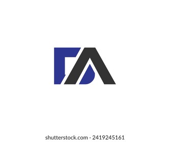 Simple Modern Letter Type DA Logo Design Template