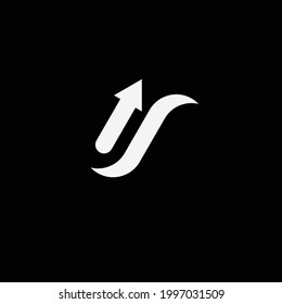 Letra simple y moderna modelo de diseño de logotipo de U con S 