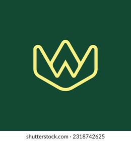 simple modern letter W crown arrow logo