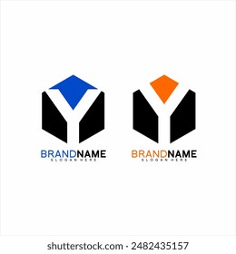 A simple modern letter Y logo design with a hexagon concept.