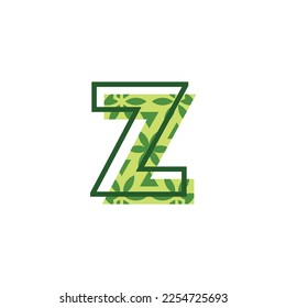 simple and modern letter Z natural leaf pattern logo