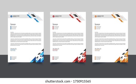 Simple modern letterhead or cover letter template design in business and corporate style. A4 size Professional print ready design with bleed and safety area.