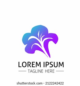 simple modern lily flower gradient logo vector