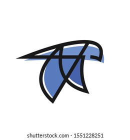 simple modern line art bird vector logo design