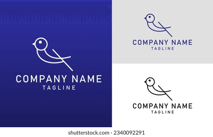 simple modern line art bird logo vector outline monoline art icon.