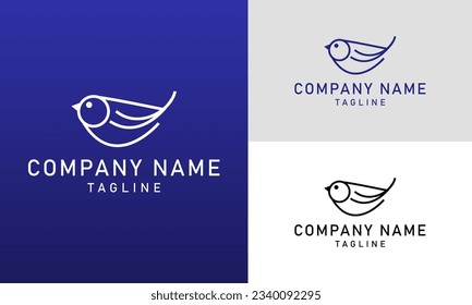 simple modern line art bird logo vector outline monoline art icon.