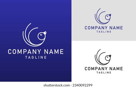 simple modern line art bird logo vector outline monoline art icon.