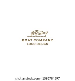 simple and modern line art boat logo design inspiration