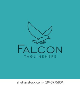 Sencilla línea moderna diseño del logotipo del águila del Halcón