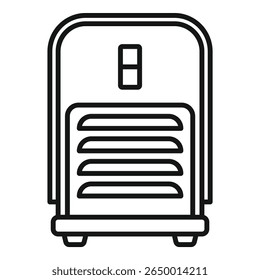 Simples e moderno ícone da arte da linha de um aquecedor elétrico, perfeito para representar soluções de aquecimento e eletrodomésticos