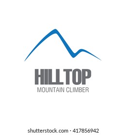 Simple modern line art Mountain Icon design in vector format on white isolated background 