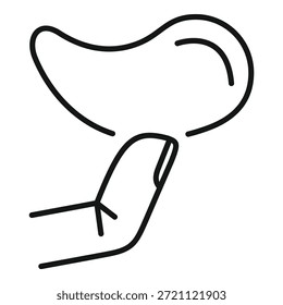 Dibujo lineal simple y moderno de un hígado humano, adecuado para ilustraciones médicas