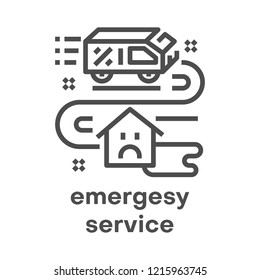 Simple modern line icon. Plumbing sign. Vector illustration. Emergesy service symbol.