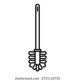 Ícone de linha simples e moderno representando uma escova de banheiro, perfeito para ilustrar conceitos de limpeza e higiene no banheiro