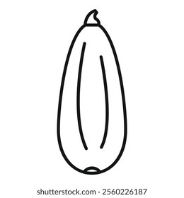 Simple and modern line icon style illustration of a zucchini squash