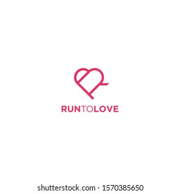 Simple and modern line logo design of love or heart with clean background - EPS10 - Vector.
