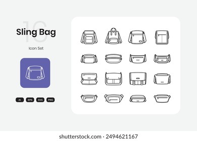 Simple modern lineal sling bag icon