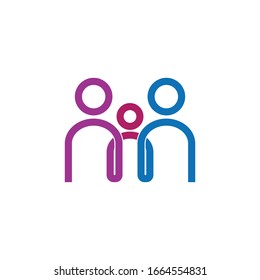 simple and modern lined people family logo