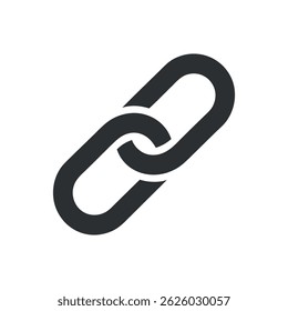 Simple, modern link icon design. Perfect for websites, apps, and presentations needing a connection symbol.