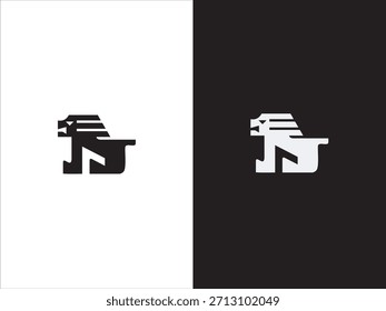 simple and modern lion logo design template elements