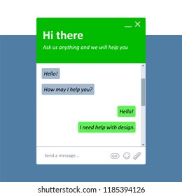 Simple and modern live chat window for a websites.