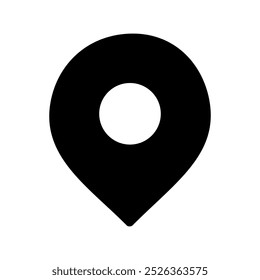 Icono de marcador de ubicación simple y moderno, perfecto para aplicaciones de navegación, mapas y geolocalización. Ideal para su uso en diseños de viaje, dirección o posicionamiento.