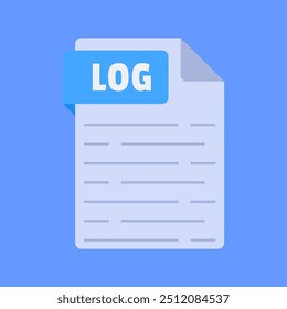 Simple and modern log file extension vector illustration flat design isolated on blue background