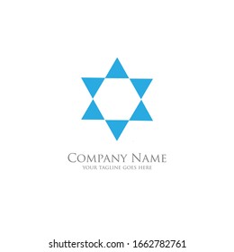 The simple modern logo of blue six triangle