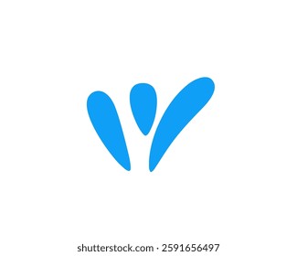 A simple and modern logo design with blue abstract shapes to represent creativity and style.