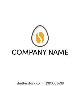 Simple and modern logo design for coffee and egg