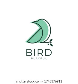 Simple modern logo design with environmentally friendly bird symbol