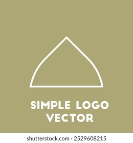 A simple, modern logo design featuring a rounded triangle shape in white outline on a light green background.