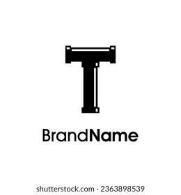 Simple and Modern logo design Initial T combine with pipe. The logo good for company related plumbing and constructions.