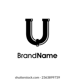 Simple and Modern logo design Initial U combine with pipe. The logo good for company related plumbing and constructions.