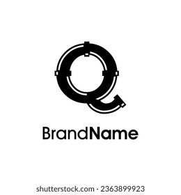 Simple and Modern logo design Initial Q combine with pipe. The logo good for company related plumbing and constructions.