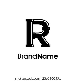 Simple and Modern logo design Initial R combine with pipe. The logo good for company related plumbing and constructions.