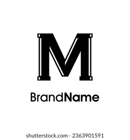 Simple and Modern logo design Initial M  combine with pipe. The logo good for company related plumbing and constructions.