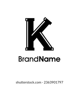 Simple and Modern logo design Initial K combine with pipe. The logo good for company related plumbing and constructions.