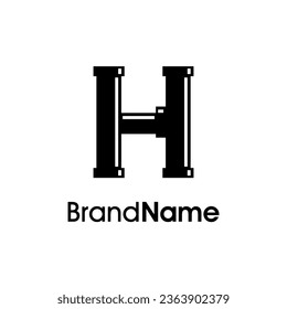 Simple and Modern logo design Initial H combine with pipe. The logo good for company related plumbing and constructions.