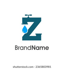 Simple and Modern logo design Initial Z combine with pipe and water. The logo good for company related plumbing and constructions.