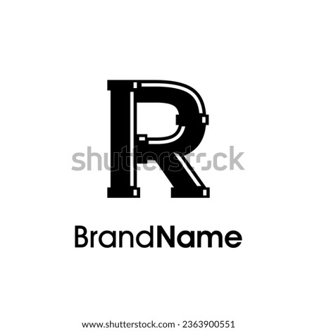 Simple and Modern logo design Initial R combine with pipe. The logo good for company related plumbing and constructions. Stock foto © 